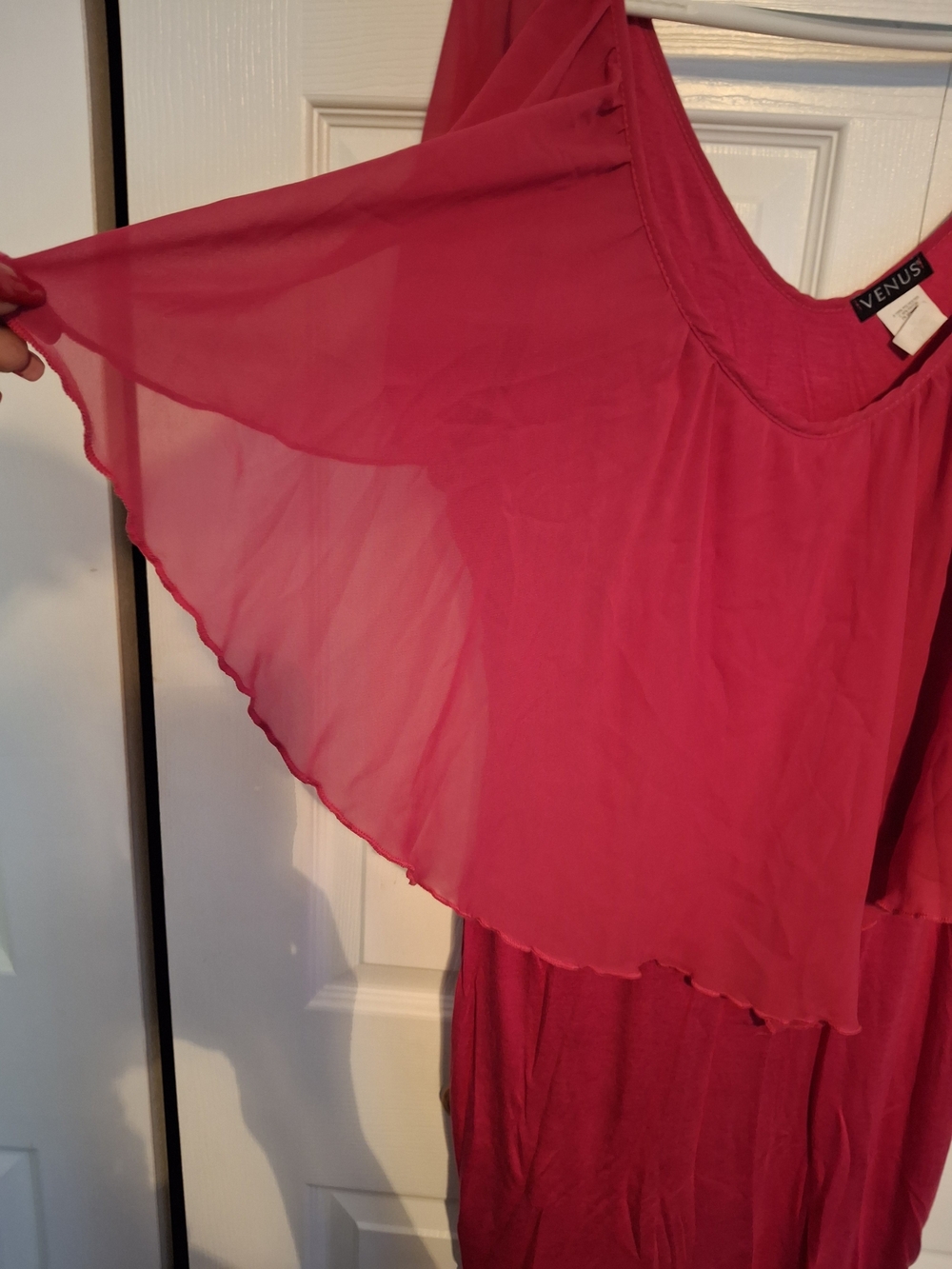 Hot Pink Ruffle Top Dress - Picture 2 of 4